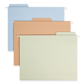 Smead 64054 FasTab 1/3-Cut Tab Hanging Folders - Letter Size, Assorted Earthtone Colors (18/Box)