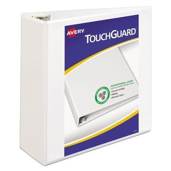 Avery 17145 3 Slant Rings 4 in. Capacity 11 in. x 8.5 in. TouchGuard Protection Heavy-Duty View Binders - White