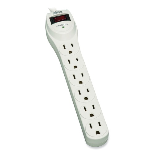 Back to School Sale | Tripp Lite TLP602 Protect It! 180 Joules 2 ft. Cord 6 AC Outlets Home Computer Surge Protector - Light Gray image number 0
