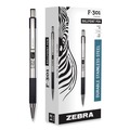 Pens | Zebra 27110 F-301 Fine 0.7 millimeter Retractable Ballpoint Pen - Black Ink/Stainless Steel/Black Barrel (1-Dozen) image number 0