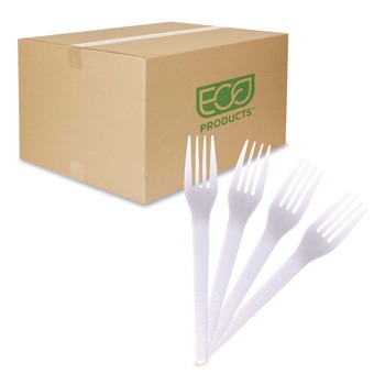 CUTLERY | Eco-Products EP-S017 Plantware CPLA Cutlery Fork - White (1000/Carton)