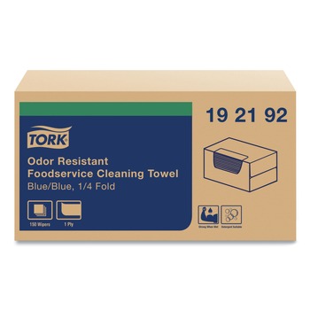 CLEANING CLOTHS | Tork 192192 13 in. x 24 in. Foodservice Cloth - Blue (150/Carton)