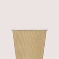 Cups and Lids | Karat C-KRC510 10 oz Ripple Hot Cups - Kraft/White (500/Carton) image number 1