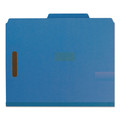 File Folders | Smead 14062 2 in. Expansion Recycled Pressboard 6-Fastener Classification Folders - Letter Size/Dark Blue (10/Box) image number 1