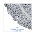 Labor Day Sale | Boardwalk BWK553 Rayon/Polyester Wide Floor Finish Mop Head - Large, White/Blue (12/Carton) image number 6