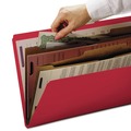 File Folders | Smead 14082 6 SafeSHIELD Fasteners 2 Dividers Letter Size 6-Section Pressboard Top Tab Pocket Classification Folders - Bright Red (10/Box) image number 5