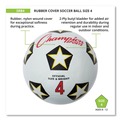Breakroom Supplies | Champion Sports SRB4 No. 4 Rubber Sports Ball for Soccer - White/Black image number 6