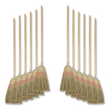 BROOMS | Boardwalk BWK926YCT 56 in. Yucca/Corn Fiber Bristles Parlor Broom - Natural (12/Carton)