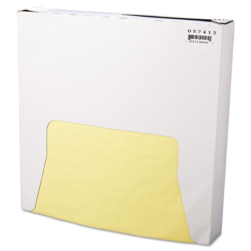  | Bagcraft P057412 12 x 12 Grease-Resistant Paper Wraps and Liners - Yellow (5000/Carton) image number 0
