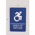 Floor Signs & Safety Signs | Headline Sign 7783 6 x 9 Area of Refuge ADA Sign - Blue Face/White Graphics image number 2