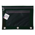 Binders | Charles Leonard 76356 11 in. x 9 in. Two-Pocket Binder-Insertable Pencil Pouch with Mesh Front - Black (6/Pack) image number 2