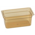 Food Trays, Containers, and Lids | Carlisle 3086213 12.75 in. x 12.75 in. x 6 in. 5.7 qt. StorPlus High Heat Plastic Food Pan - Amber image number 0