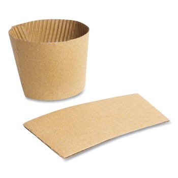 Vegware Q2 Compostable Hot Cup Sleeves For 89-Series Hot Cups - Kraft (1000/Carton)