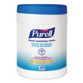 Hand Wipes | PURELL 9113-06 6.75 in. x 6 in. Fresh Citrus Sanitizing Hand Wipes - White, (6/Carton) image number 0