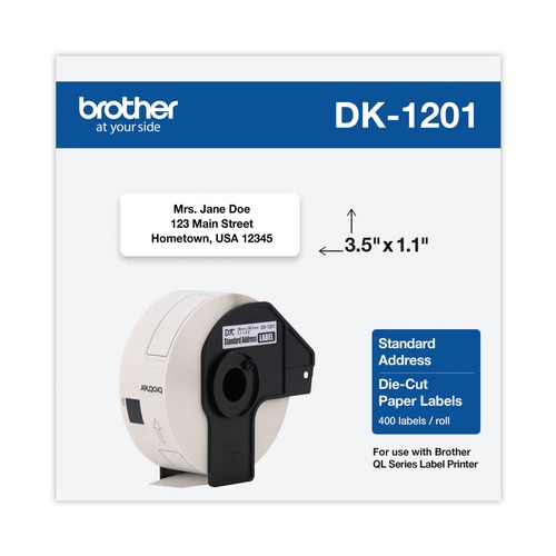 Labels | Brother DK1201 1.1 in. x 3.5 in. Die-Cut Address Labels - White (1-Roll) image number 0