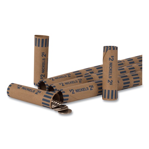 Office & Office Supplies | Pap-R Products 20005 2 Dollars Nickels Preformed Tubular Coin Wrappers (1000/Box) image number 0