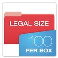File Folders | Pendaflex 153 1/3 RED 1/3-Cut Tabs Assorted Legal Size Colored File Folders - Red/Light Red (100/Box) image number 4
