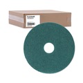 Just Launched | Boardwalk BWK4016GRE 16 in. Diameter Heavy-Duty Scrubbing Floor Pads - Green (5/Carton) image number 0
