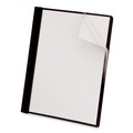 Report Covers & Pocket Folders | Universal UNV57120 0.5 in. Capacity 8.5 in. x 11 in. Prong Fastener Clear Front Report Cover - Clear/Black (25/Box) image number 0
