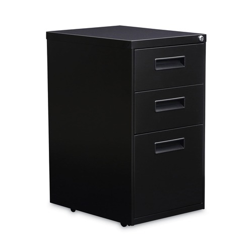Just Launched | Alera ALEPABBFBL 14.96 in. x 19.29 in. x 27.75 in. 3-Drawers: Box/Box/File Legal/Letter Left or Right File Pedestal - Black image number 0