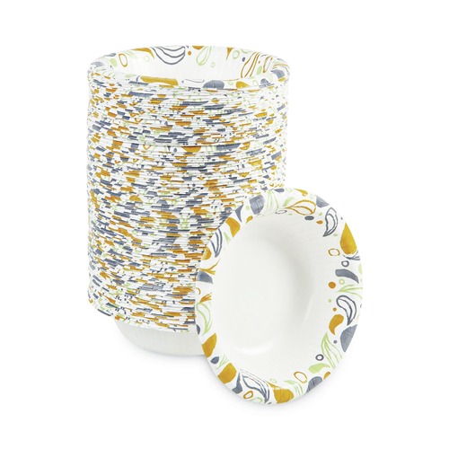  | Boardwalk BWKDEER12BOWL 12 oz. Coated/Soak Proof Deerfield Printed Paper Bowl - Multicolor (125/Pack, 8 Packs/Carton) image number 0