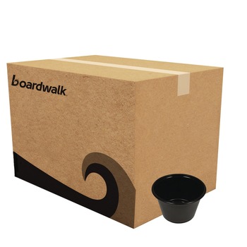 Boardwalk BWKPRTN4BL 4 oz Plastic Souffle/Portion Cups - Black (2500/Carton)