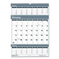 Bulletin Boards | House of Doolittle 342 14-Month: Dec 2025 to Jan 2027 12 in. x 17 in. Bar Harbor Recycled Wirebound 3-Months-Per-Page Wall Calendar - White/Blue/Gray image number 0