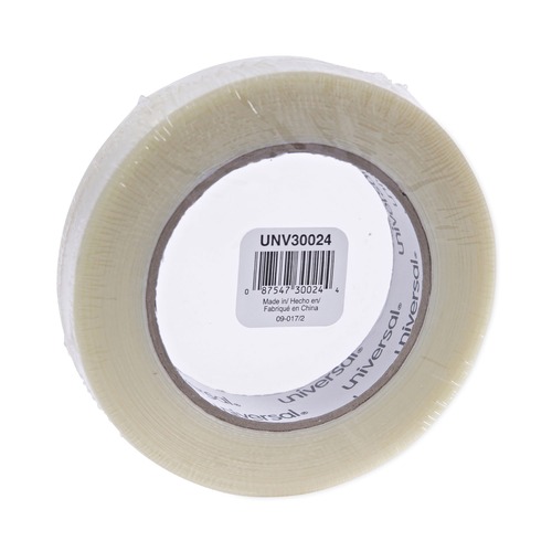 Tapes | Universal UNV30024 3 in. Core 24 mm. x 54.8 m. #120 Utility Grade Filament Tape - Clear (1-Roll) image number 0