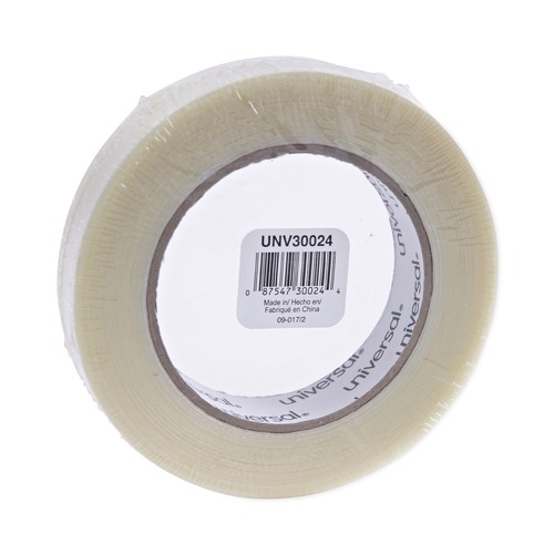 Tapes | Universal UNV30024 3 in. Core 24 mm. x 54.8 m. #120 Utility Grade Filament Tape - Clear (1-Roll) image number 0