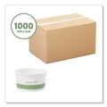Food Trays, Containers, and Lids | Vegware SC-06G 3.5 in. x 1.7 in. 6 oz. Compostable Paper Soup Containers - Green/White (1000/Carton) image number 1