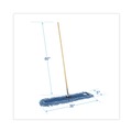 Mops | Boardwalk BWKHL365BSPC 60 in. Natural Wood/Metal Handle 36 in. x 5 in. Blue Blended Synthetic Head Dry Mopping Kit (1-Kit) image number 2