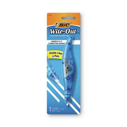 Office & Office Supplies | BIC WOELP11 WHI Wite-Out Brand Exact Liner 0.2 in. x 236 in. Non-Refillable Correction Tape - Blue image number 0