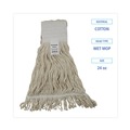  | Boardwalk BWK524C 24 oz. Pro Loop Web/Tailband Premium Saddleback Cotton Mop Head - White (12/Carton) image number 3