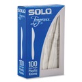 Cutlery | SOLO HSWKX-0007 Impress Heavyweight Full-Length Polystyrene Cutlery Knife - White (100/Box) image number 1
