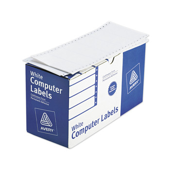 LABELS AND LABEL MAKERS | Avery 04022 Dot Matrix Pin-Fed Printer 1.94 in. x 4 in. Mailing Labels - White (5000-Piece/Box)