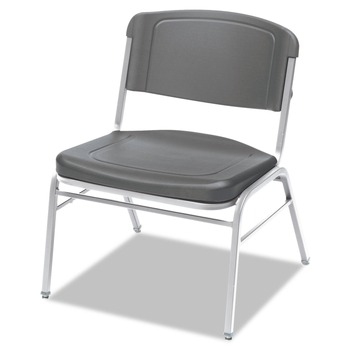 Iceberg 64127 Rough n Ready 18.5 in. Seat Height Charcoal Seat/Back Silver Base Wide-Format Big and Tall Stack Chair (4/Carton)