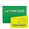 File Folders | Pendaflex 42626 Ready-Tab 1/5-Cut Tabs Colored Reinforced Hanging Letter Folders - Bright Green (25/Box) image number 3