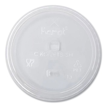 Karat C-KC626TS-SH Plastic Strawless Sipper PET Lids Fits 12 oz. to 24 oz. Cold Cups - Clear (1000/Carton)