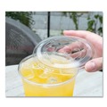 Cups and Lids | Karat C-KC107TS Plastic Flat PET Lids with Straw Slot Fits 32 oz. Cold Cups - Clear (500/Carton) image number 3