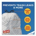 Trash Bags | Glad 70427 ForceFlex 13 Gallon 0.72 mil 23.75 in. x 24.88 in. Tall Kitchen Drawstring Trash Bags - Gray (100/Carton) image number 3