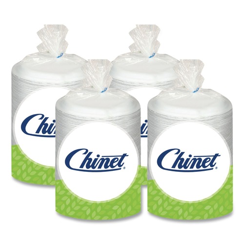  | Chinet 81209 9 in. Heavyweight Plastic Plates - White (125/Pack, 4 Packs/Carton) image number 0