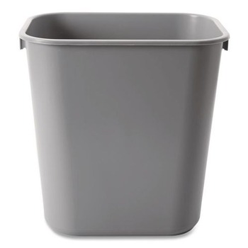 TRASH WASTE BINS | Rubbermaid Commercial FG295500GRAY 3.5-Gallon Rectangular Deskside Plastic Wastebasket - Gray