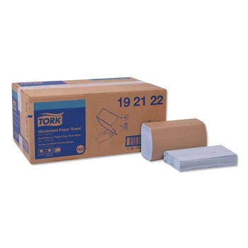  | Tork 192122 2-Ply 9.13 in. x 10.25 in. Windshield Towel - Blue (16/Carton)