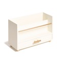 Desktop Organizers | U Brands 3464U03-12 Juliet 9.5 in. x 4.2 in. x 4.9 in. Wood/Metal Desk Organizer - White/Gold image number 1