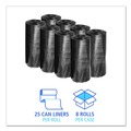 Trash Bags | Boardwalk H6639MKKR01 33 Gallon 0.5 mil 33 in. x 39 in. Perforated Roll Low-Density Waste Can Liners - Black (25 Bags/Roll, 8 Rolls/Carton) image number 3
