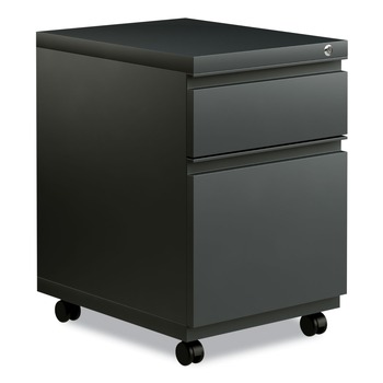 Alera ALEPBBFCH 14.96 in. x 19.29 in. x 21.65 in. 2-Drawers: Box/File Legal/Letter Left or Right File Pedestal with Full-Length Pull - Charcoal
