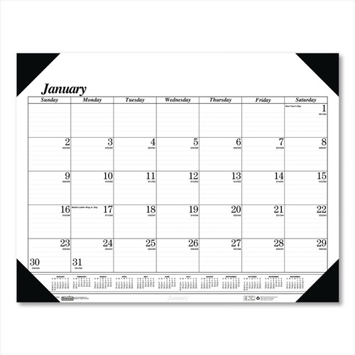 Bulletin Boards | House of Doolittle 124-02 22 in. x 17 in. 12-Month (Jan-Dec) 2026 Recycled One-Color Refillable Monthly Desk Pad Calendar - White/Black image number 0