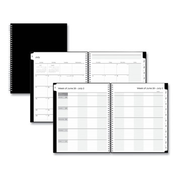  | Blue Sky 134433 11 in. x 8.5 in. 2025-2026 Teacher's Solid Black Weekly/Monthly Lesson Planner - Black Cover