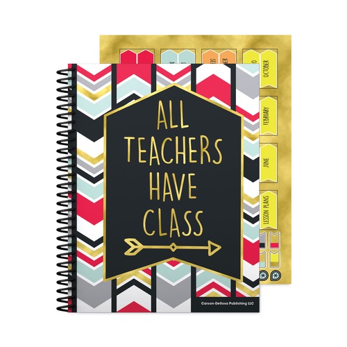 Notebooks & Pads | Carson-Dellosa 105001 11 in. x 8.5 in. 2-Page Spread (7 Subjects) Weekly/Monthly Teacher Planner - Multicolor Cover image number 0