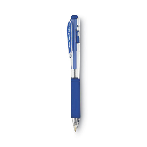 Pens | Pentel K437-C 0.7 mm WOW Medium Retractable Gel Pen - Blue Ink/Clear/Blue Barrel (1-Dozen) image number 0